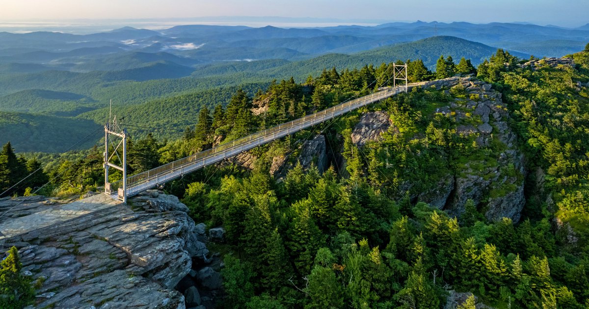 America's highest suspension footbridge at Grandfather Mountain near the RV Park in Spruce Pine