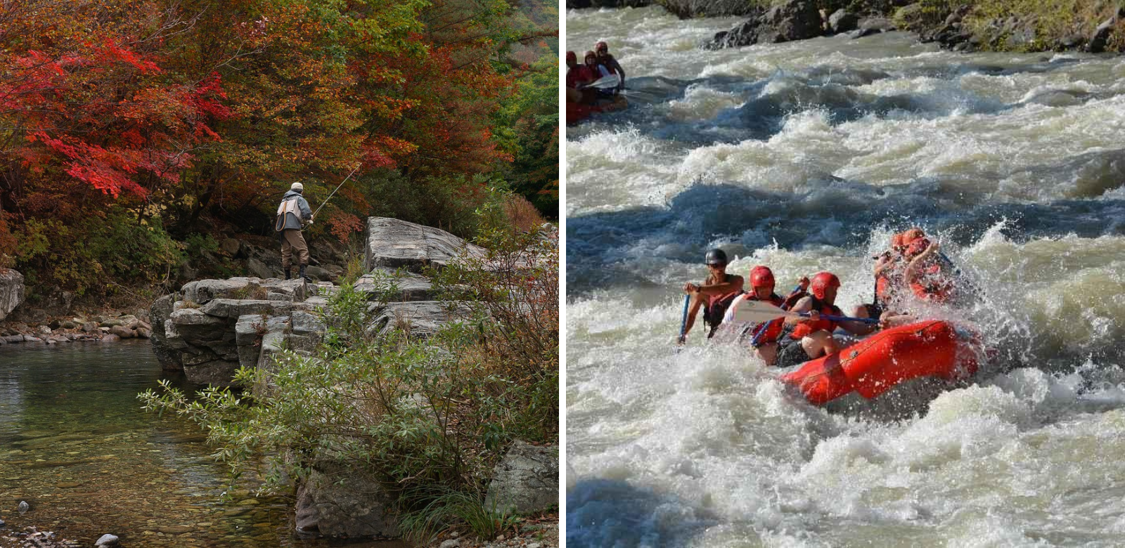 Fishing and Rafting tours in the North Carolina Mountains near the RV Campground Park
